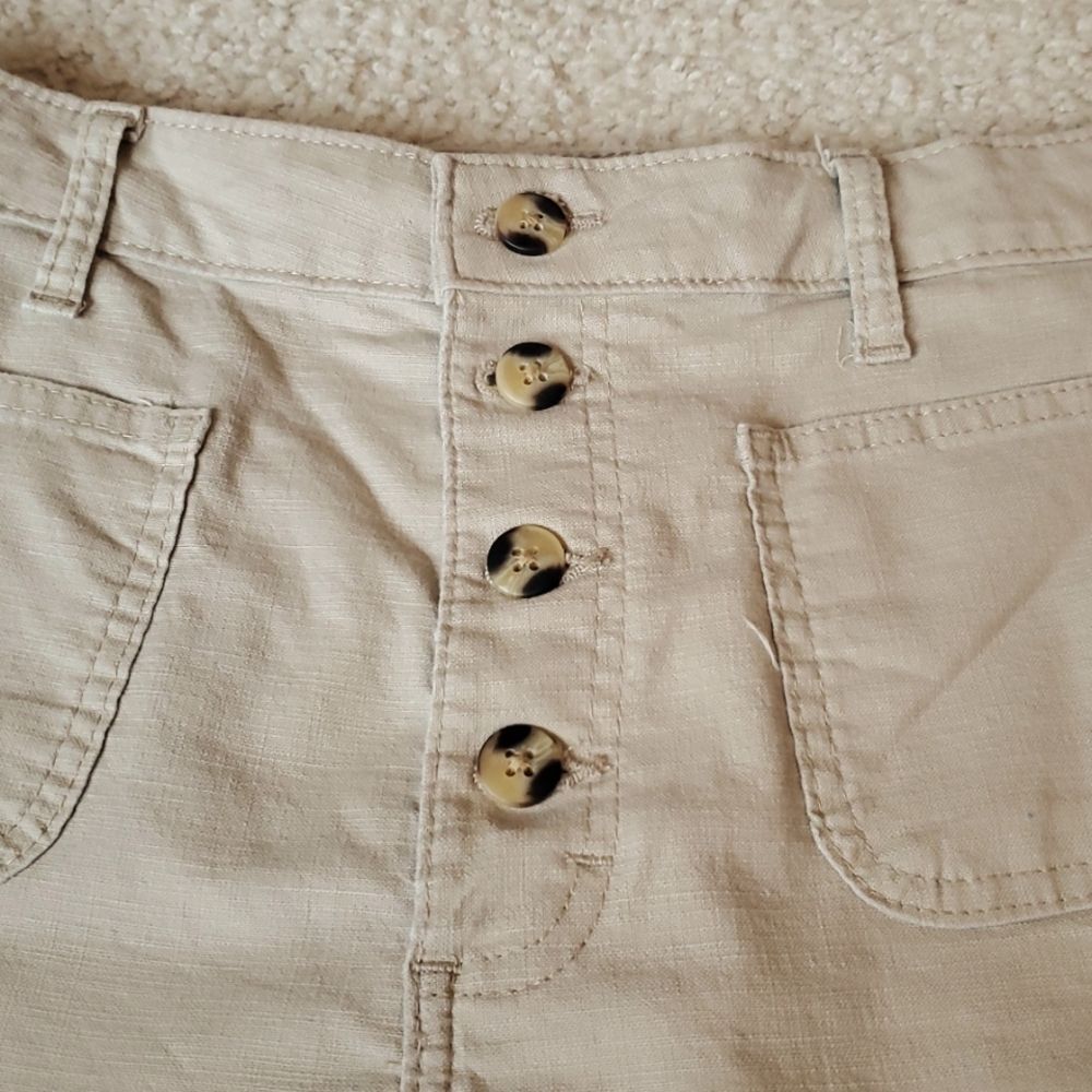 Lee Tan Flat Front Stretch Khaki Chino Shorts Size 10 Medium - Picture 5 of 9